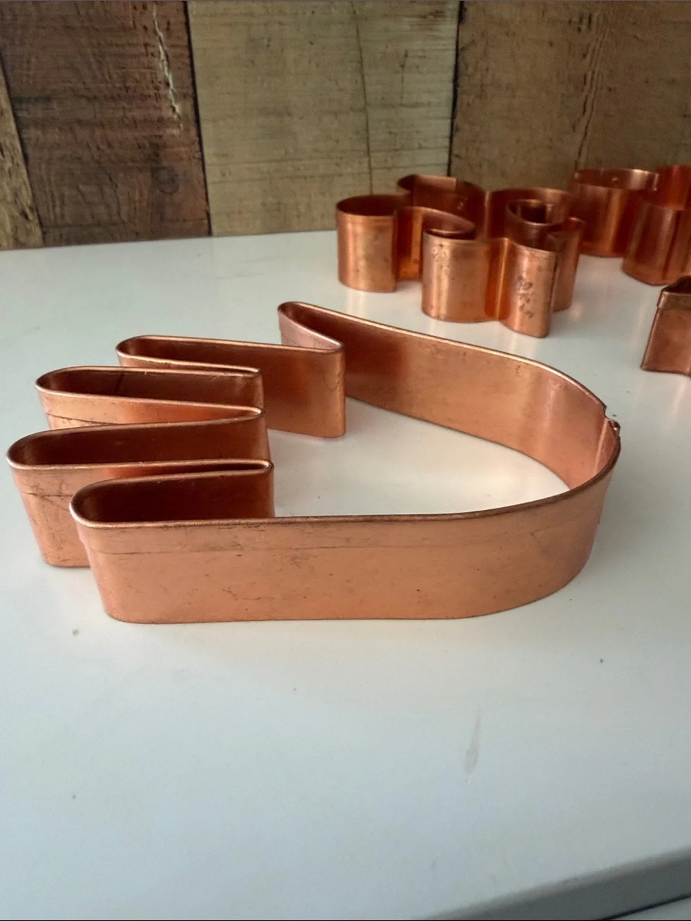 100% Copper Large Heavy Gauge Cookie Cutter Set of 7 Assorted Shapes